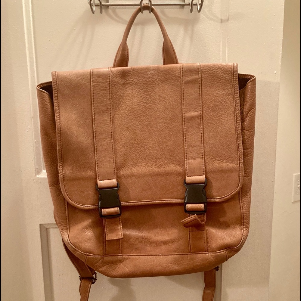 Tan Leather Book-bag/Backpack